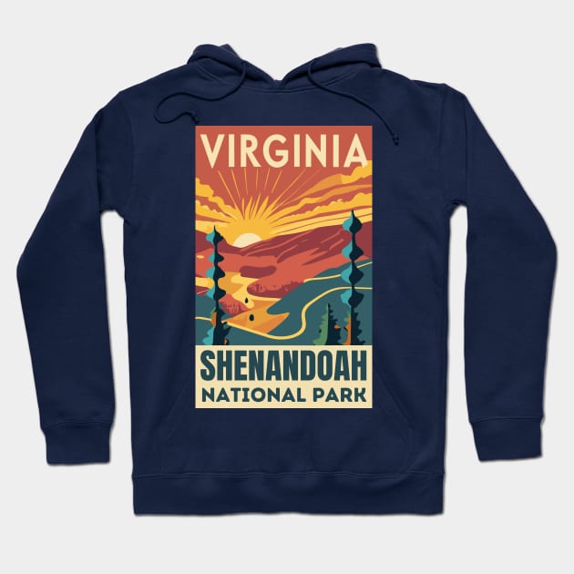 A Vintage Travel Art of the Shenandoah National Park - Virginia - US Hoodie by goodoldvintage